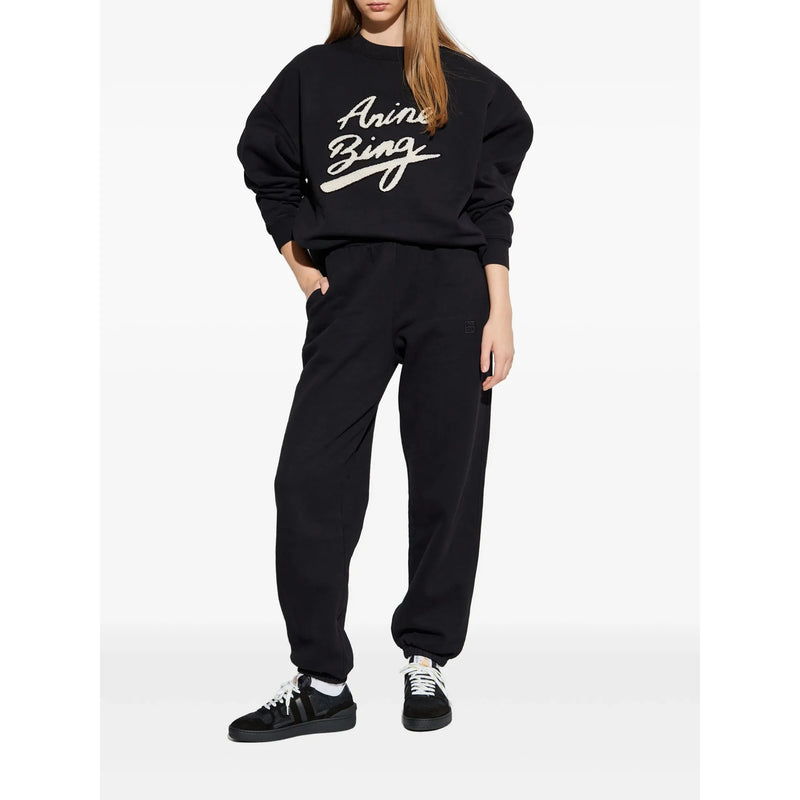 Anine Bing Karter Jogger Framed Monogram - Black