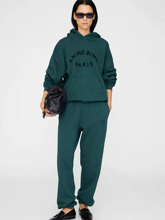 Anine Bing Karter Jogger Framed Monogram - Dark Teal