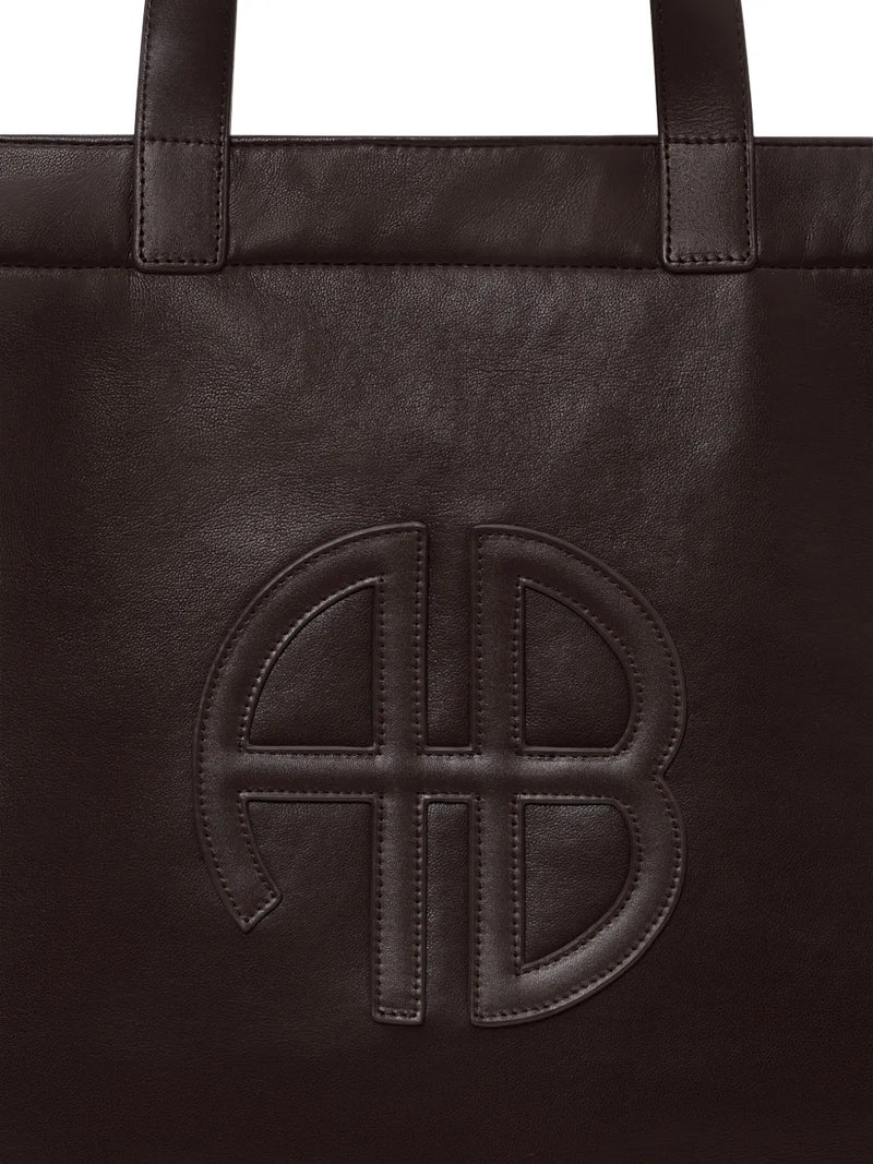Anine Bing Large Rio Tote - Dark Brown Recycled Leather