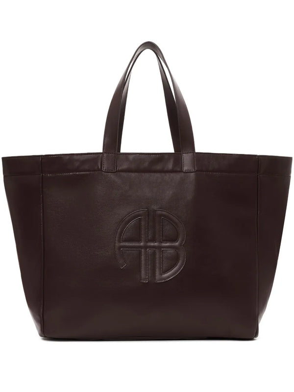 Anine Bing Large Rio Tote - Dark Brown Recycled Leather