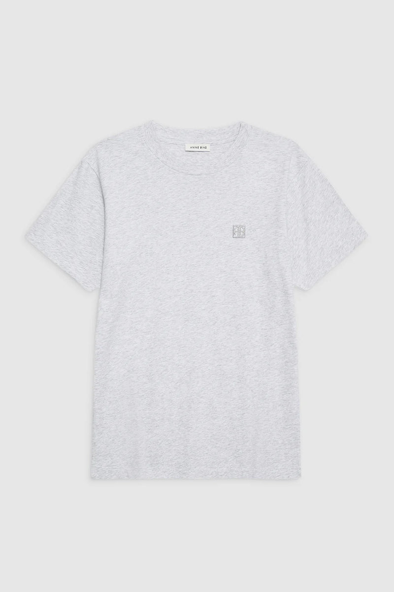 Anine Bing Lili Tee Framed Monogram - Heather Grey