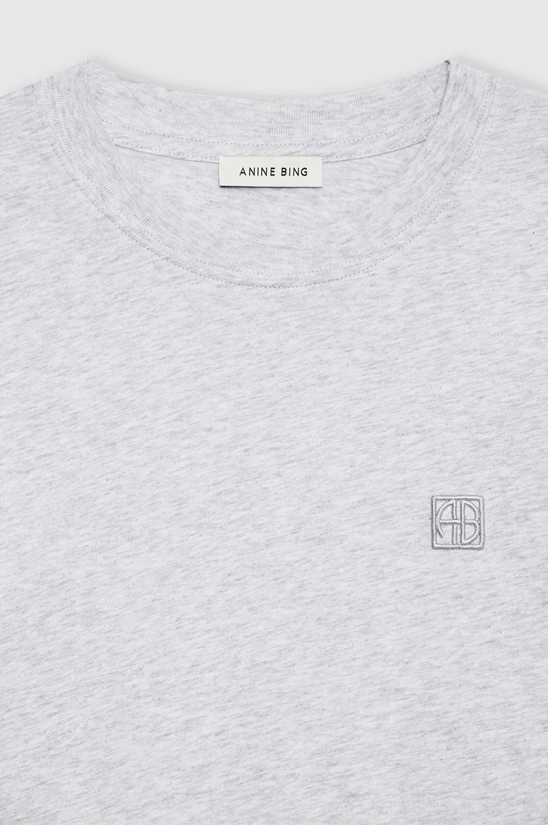 Anine Bing Lili Tee Framed Monogram - Heather Grey