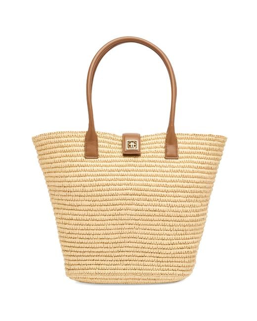 Anine Bing Lou Tote Monogram - Natural With Cognac