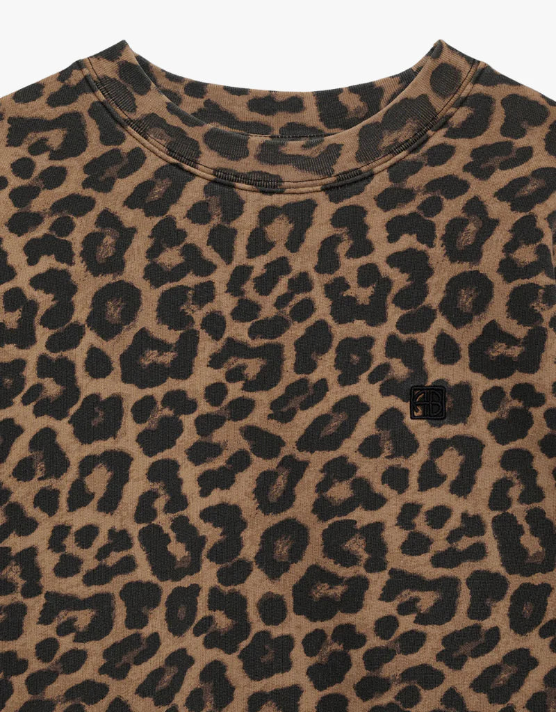 Anine Bing Miles Sweatshirt - Black And Brown Leopard