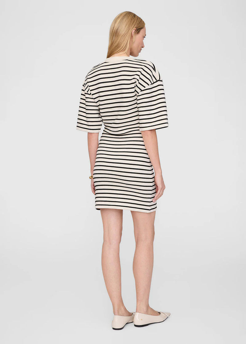 Anine Bing Mona Dress - Black Stripe French Terry
