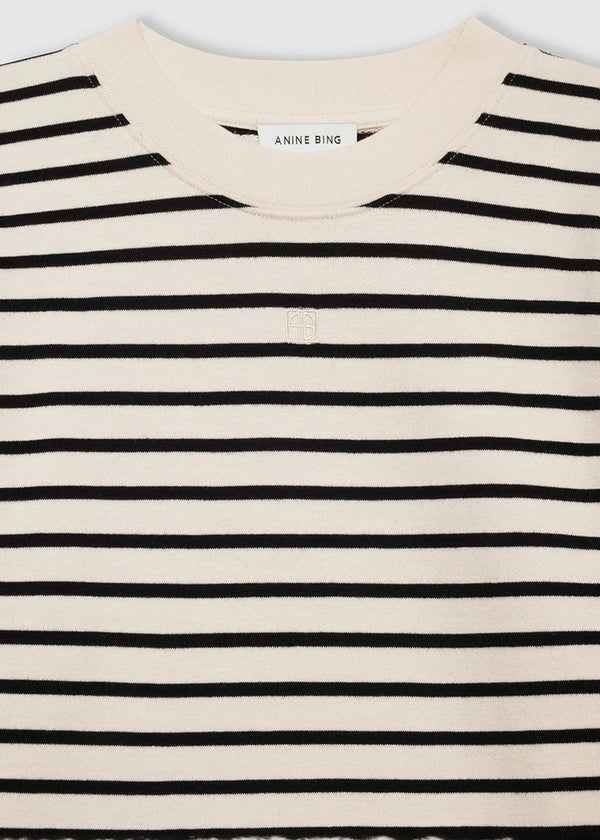 Anine Bing Mona Dress - Black Stripe French Terry
