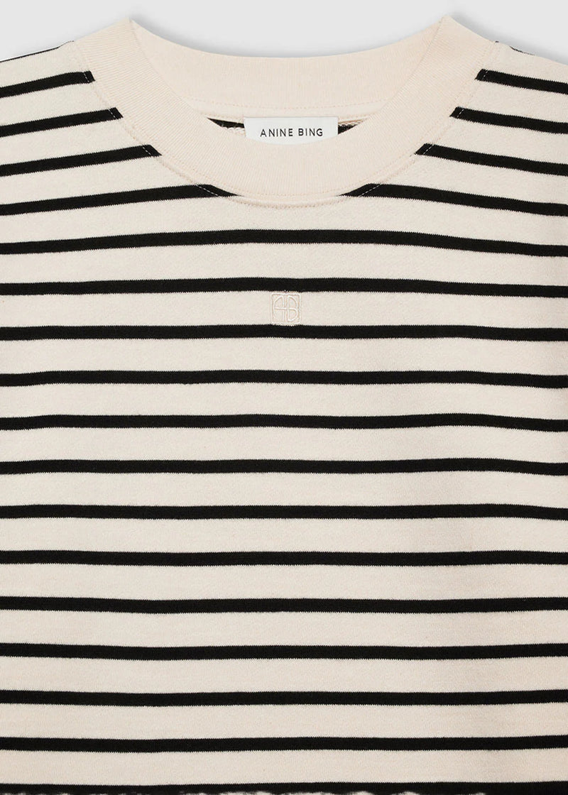 Anine Bing Mona Dress - Black Stripe French Terry