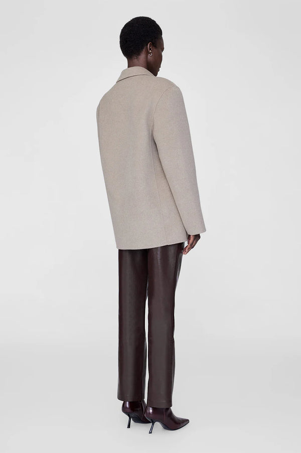 Anine Bing Quinn Blazer - Oatmeal Melange Cashmere Blend