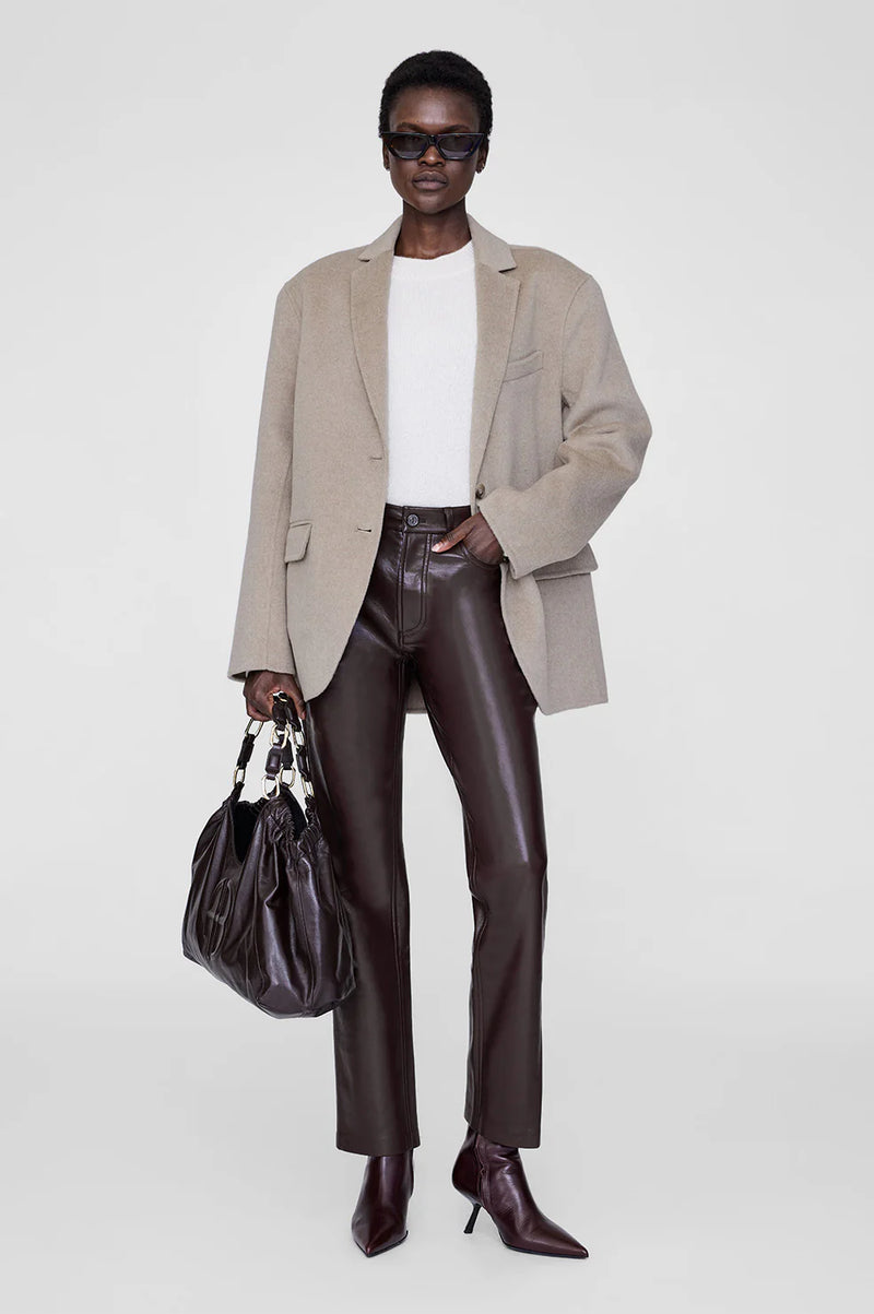 Anine Bing Quinn Blazer - Oatmeal Melange Cashmere Blend