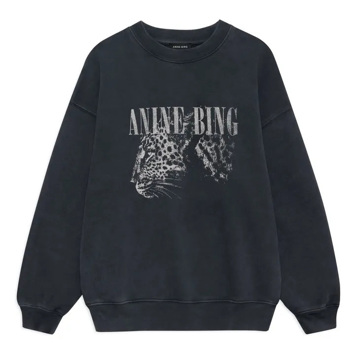 Anine Bing Spencer Sweatshirt Leopard - Washed