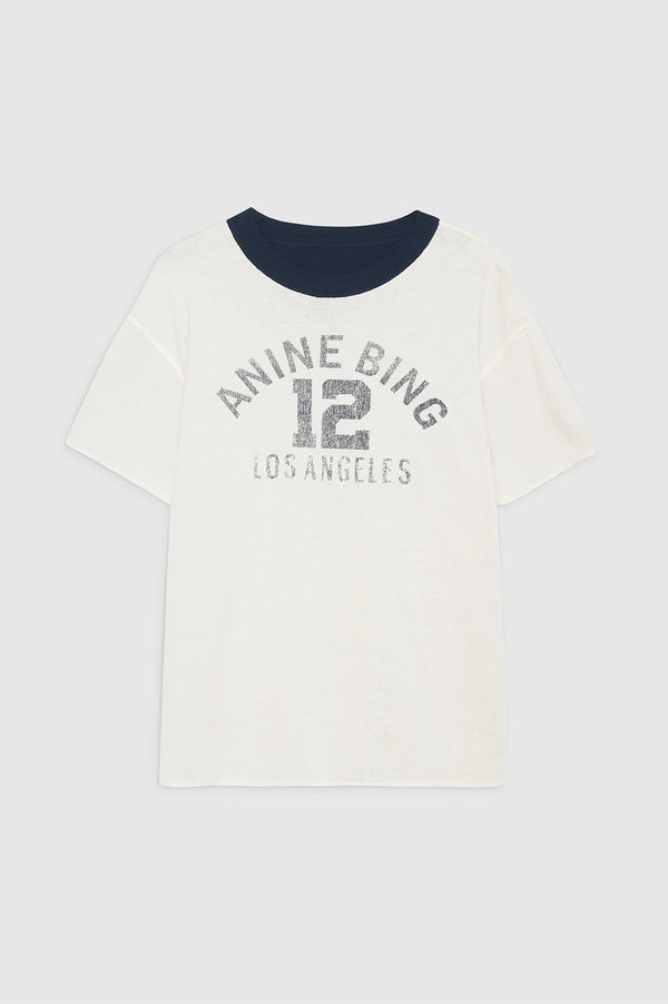 Anine Bing Toni Tee Reversible - Washed Navy And Off White