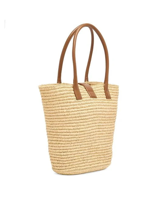 Anine Bing Lou Tote Monogram - Natural With Cognac