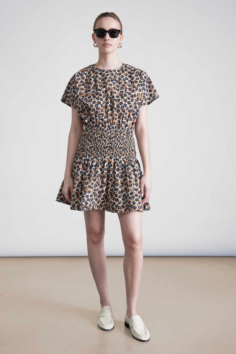 Apiece Apart Mana Mini Dress Leopard Bouquet