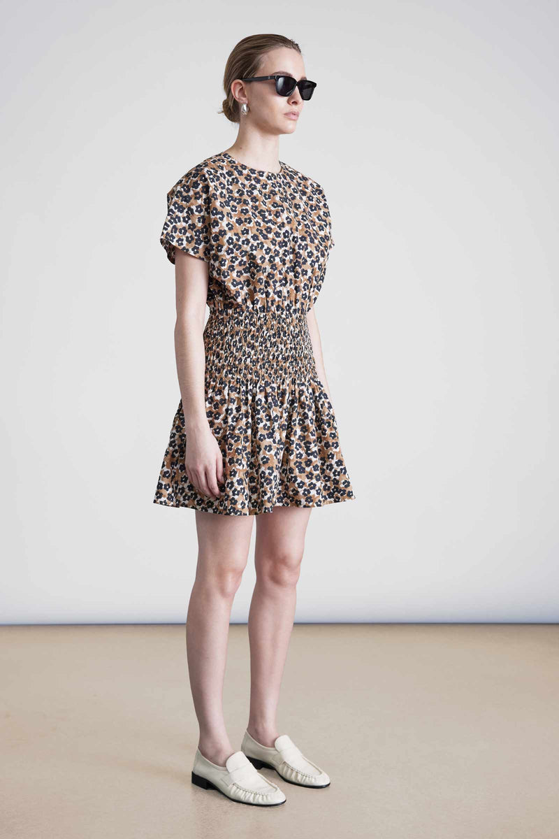 Apiece Apart Mana Mini Dress Leopard Bouquet