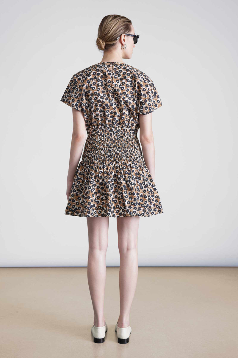 Apiece Apart Mana Mini Dress Leopard Bouquet