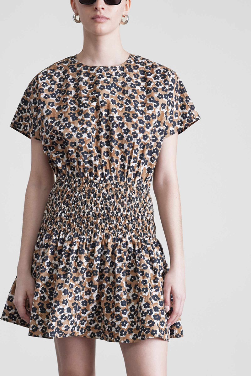 Apiece Apart Mana Mini Dress Leopard Bouquet