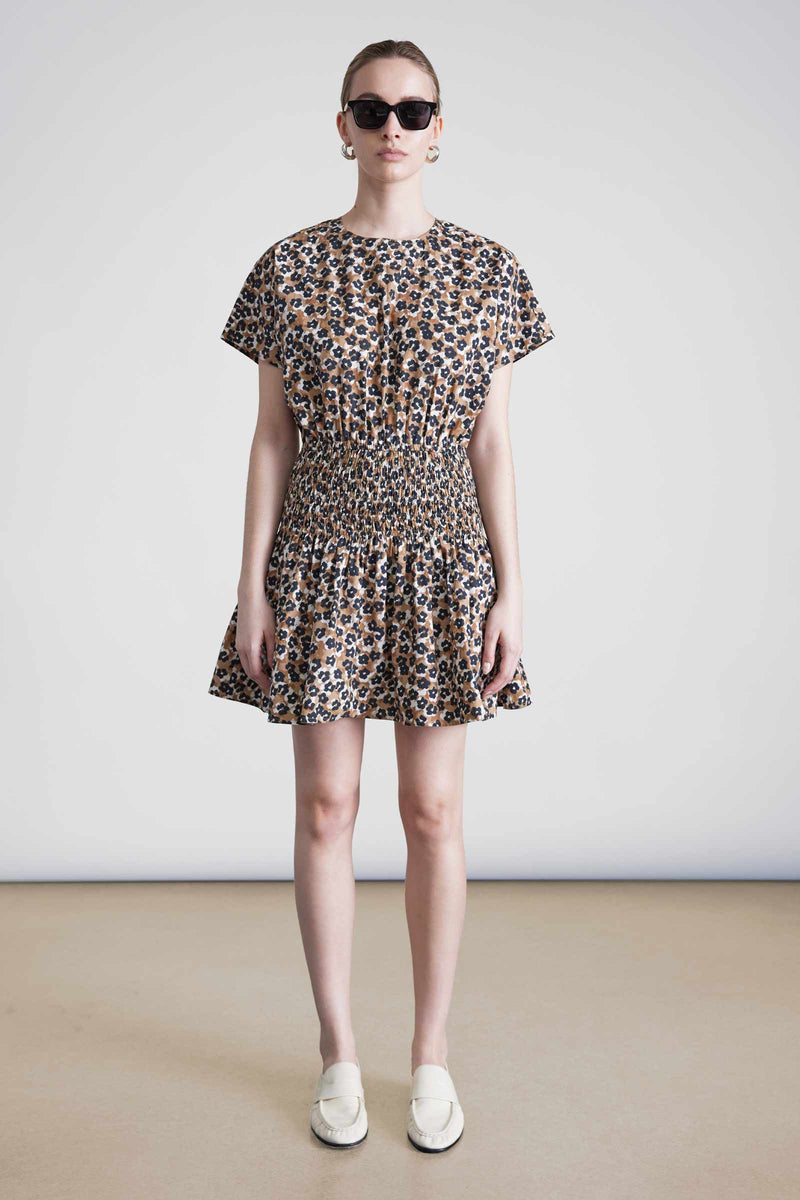 Apiece Apart Mana Mini Dress Leopard Bouquet