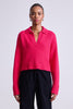 Apiece Apart Split Neck Henley Cerise