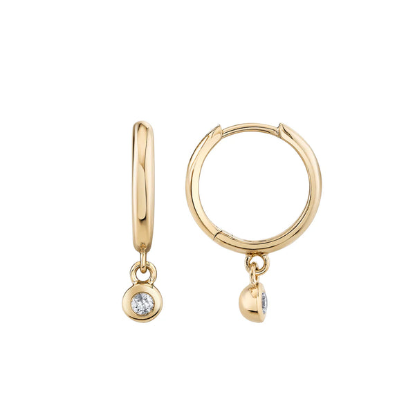 Ariel Gordon Jewelry Single Diamond Raindrop Huggies