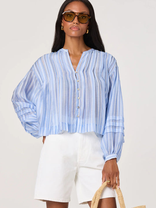 Astr The Label Ericka Top Blue Stripe
