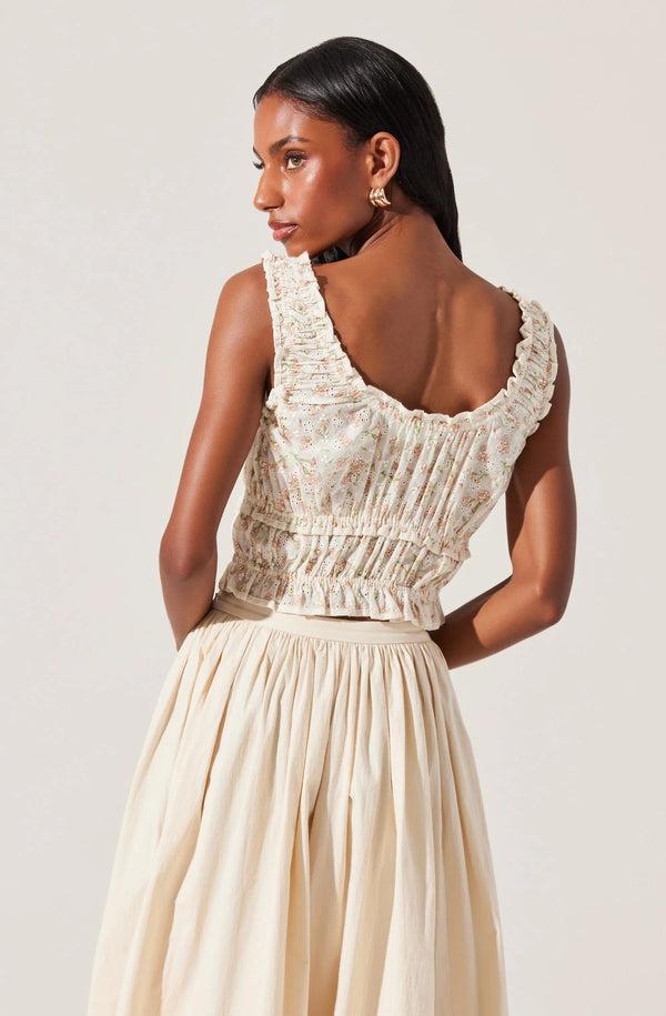 Astr the Label Kissel Top Cream Floral