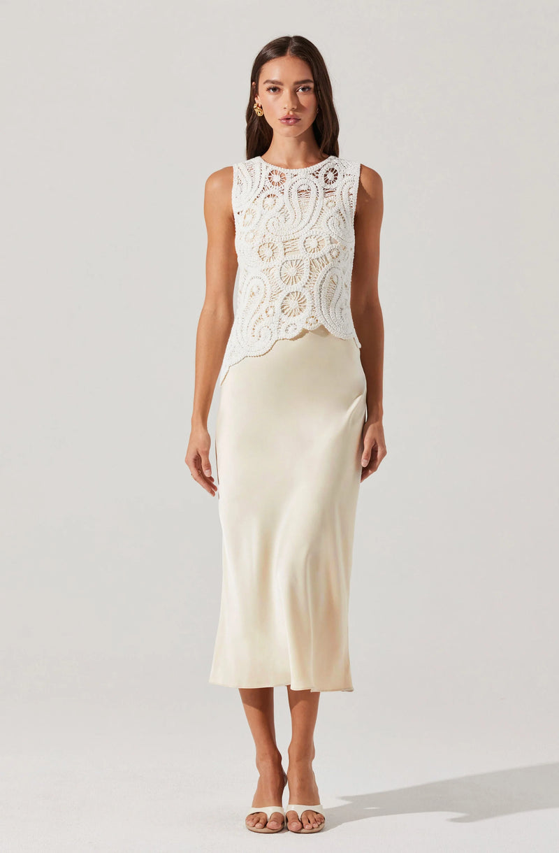 Astr the Label Martina Dress White Champagne