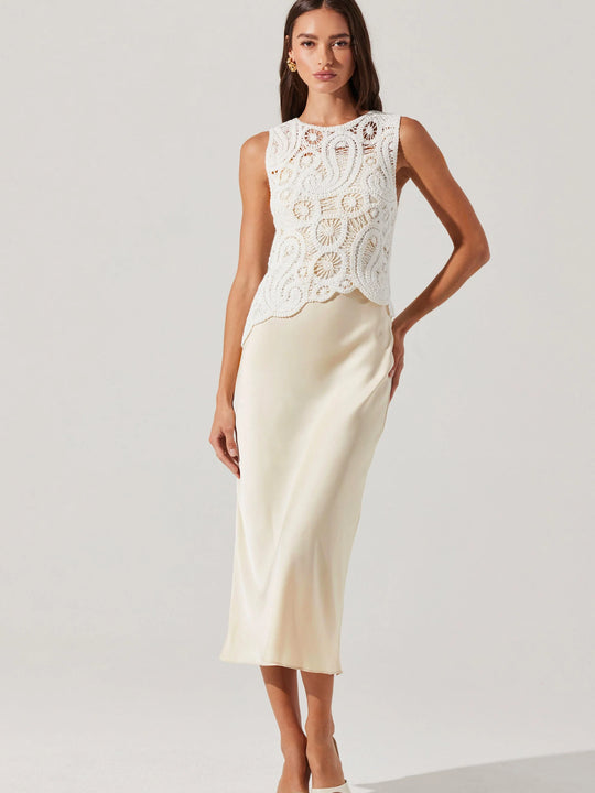 Astr the Label Martina Dress White Champagne