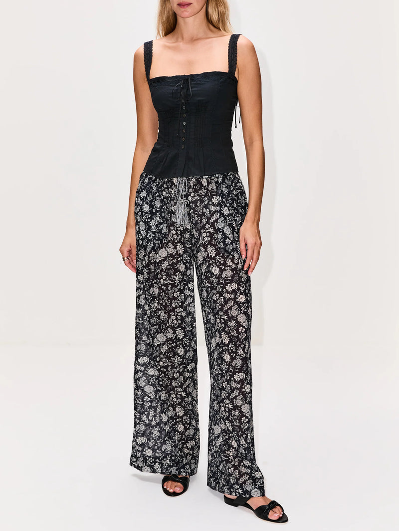 Ulla Johnson Azra Wide Leg Pant Coverup Midnight Bloom