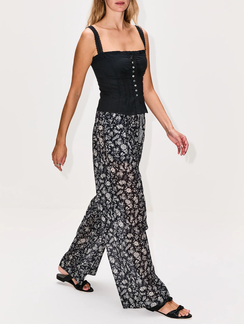 Ulla Johnson Azra Wide Leg Pant Coverup Midnight Bloom