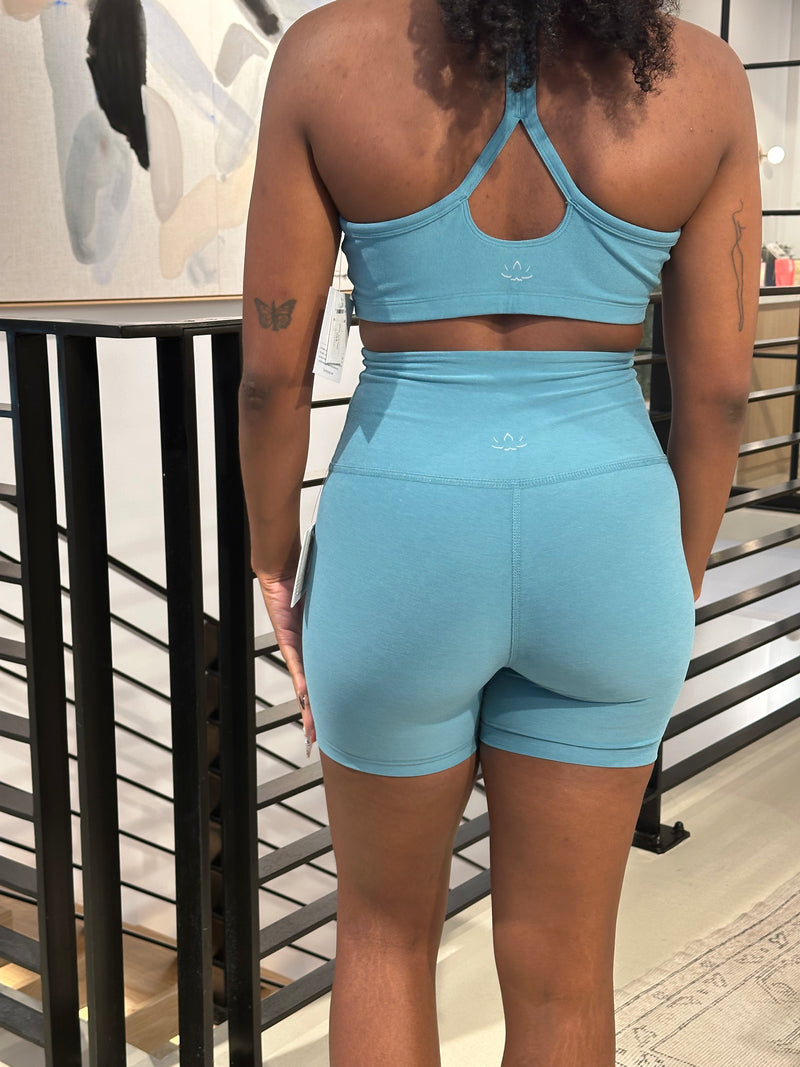 Beyond Yoga Spacedye Keep Pace 5" Short Deep Aqua Heather