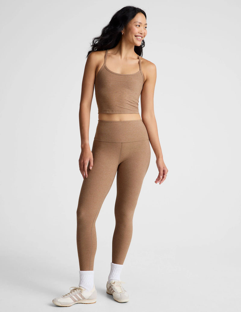 Beyond Yoga Spacedye Slim Racerback Cropped Tank Desert Sand Heather