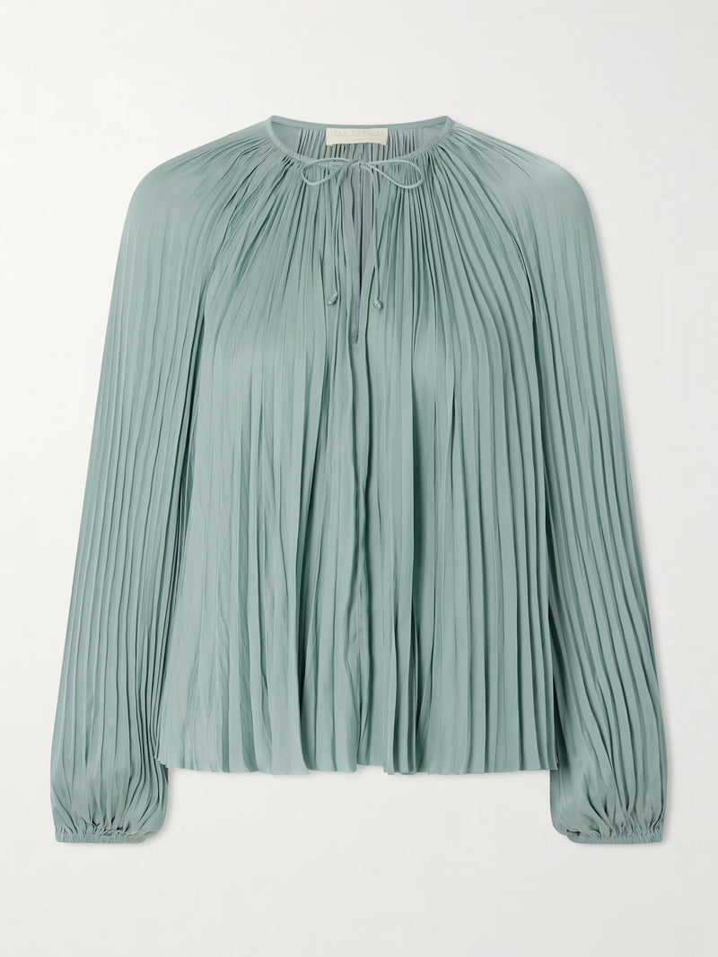 Ulla Johnson Electra Long Sleeve Blouse Sea Glass