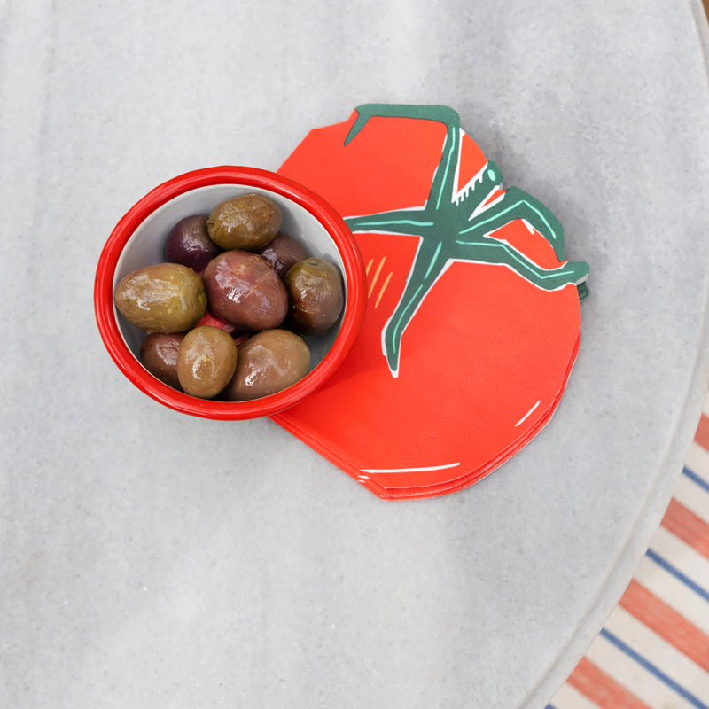 Talking Tables Bon Appetit Tomato Shaped Napkins - 20 Pack