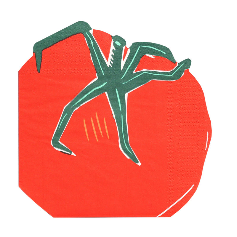 Talking Tables Bon Appetit Tomato Shaped Napkins - 20 Pack
