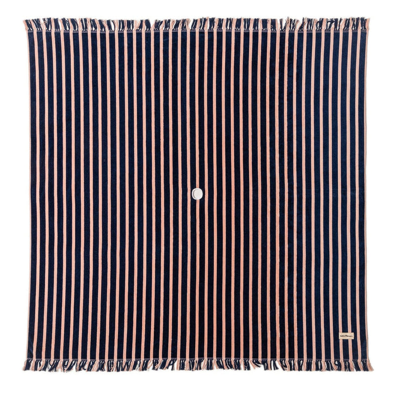 Business & Pleasure Beach Blanket - Monaco Navy And Pink Stripe