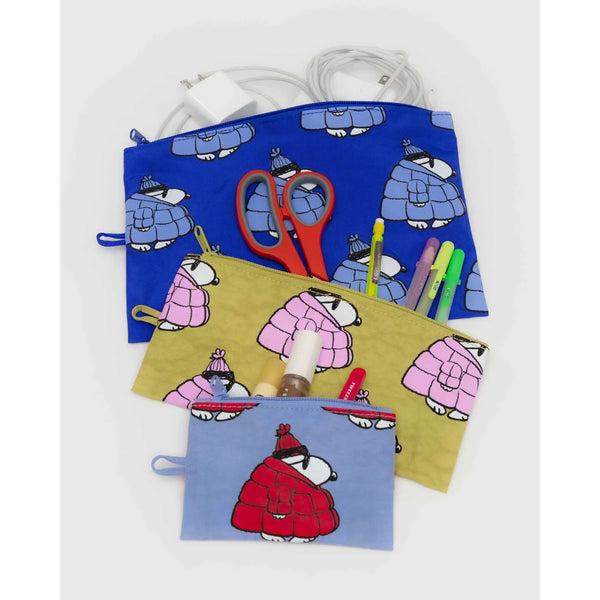 Baggu Flat Pouch Set - Puffer Snoopy