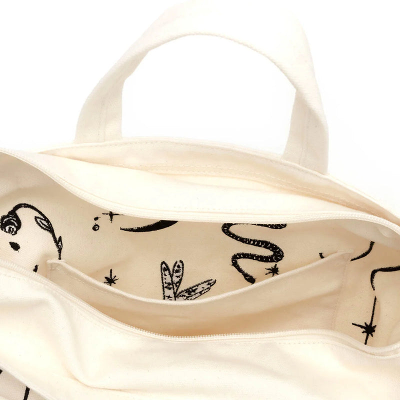 Baggu Horizontal Zip Duck Bag - Embroidered Ballet Icons