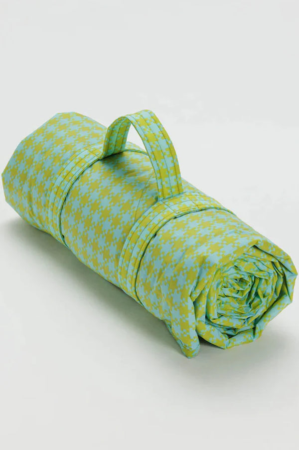 Baggu Puffy Picnic Blanket - Mint Pixel Gingham