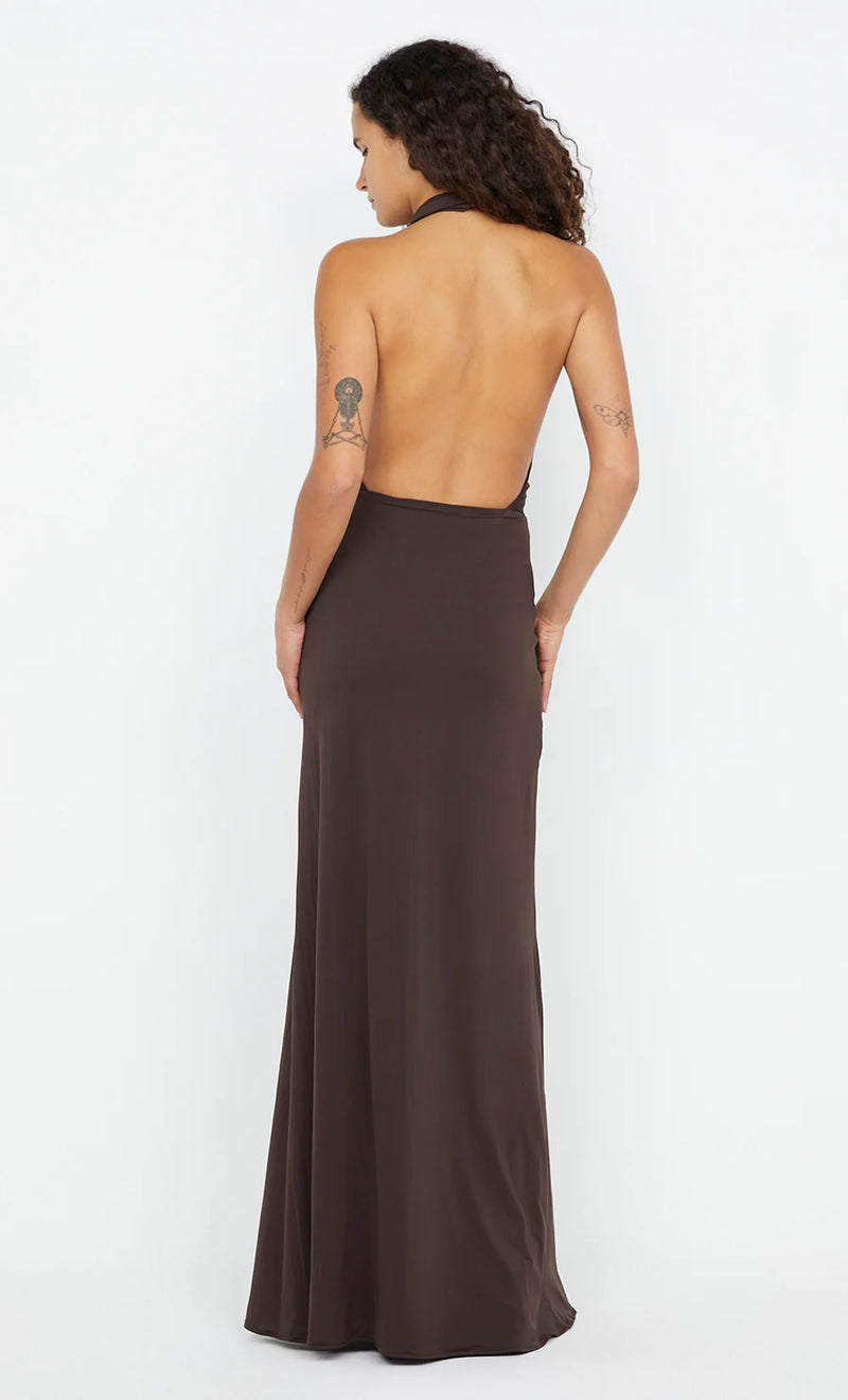 Bec + Bridge Nessie Cowl Maxi Dress Dark Chocolate
