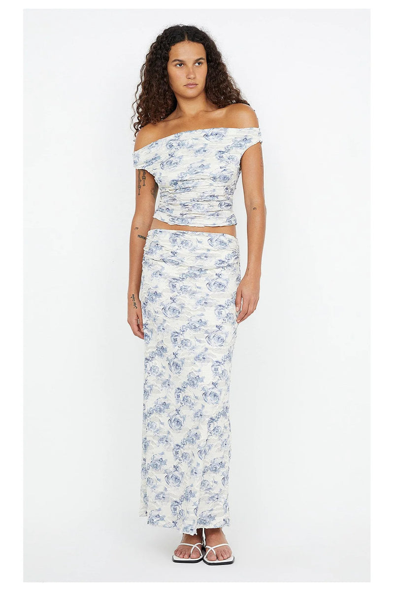 Bec + Bridge Riva Offshoulder Top Porcelain Rose