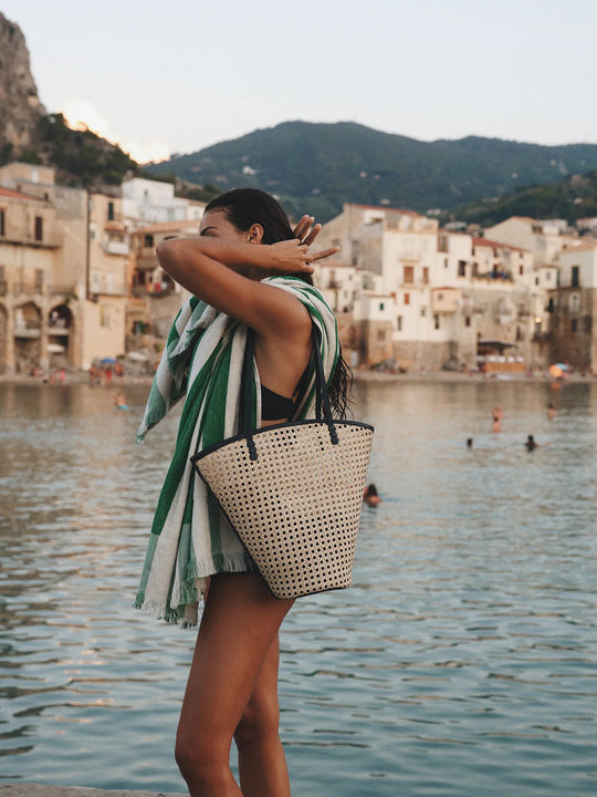 Bembien Plage Towel Green Stripe