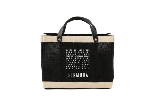 Petite Market Bag Black Bermuda Beaches