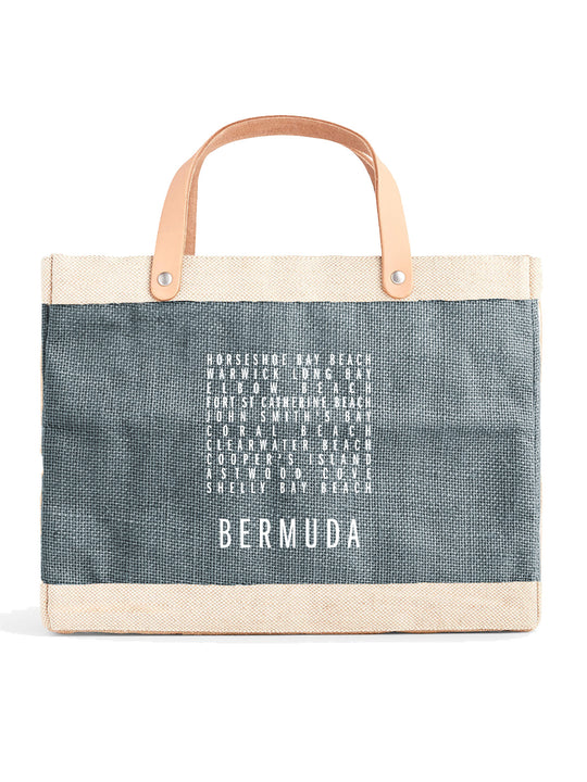 Petite Market Bag in Cool Gray Beaches (White)
