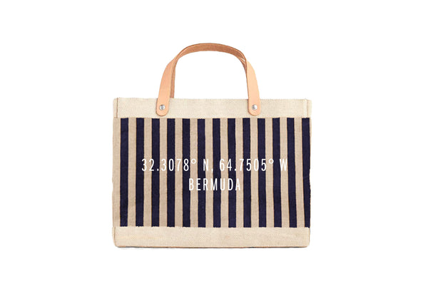 Petite Market Bag in Navy Stripe Bermuda Coordinates