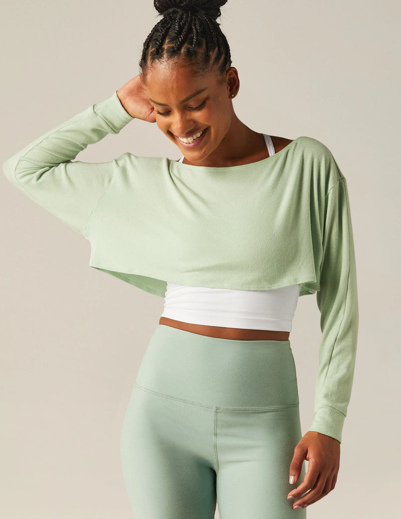 Beyond Yoga Duet 2-Way Converible Shrug Seafoam Mist