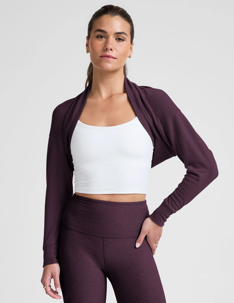 Beyond Yoga Duet 2-Way Convertible Shrug Eggplant Purple