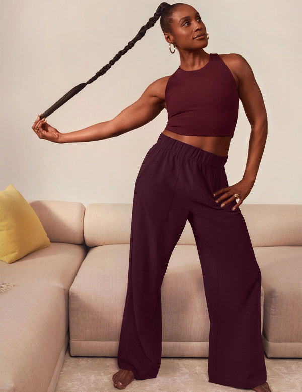 Beyond Yoga Easy Wide Leg Pant Black Cherry
