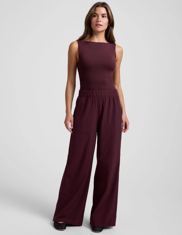 Beyond Yoga Easy Wide Leg Pant Black Cherry