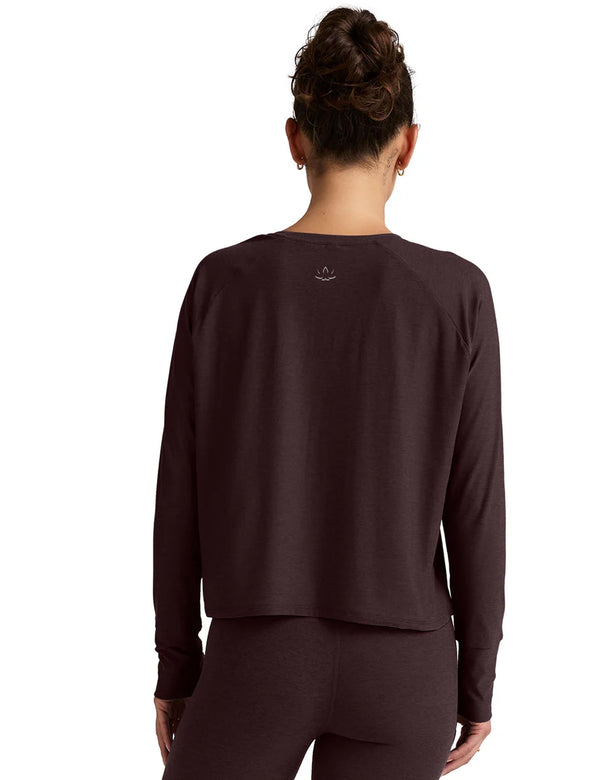 Beyond Yoga Featherweight Daydreamer Pullover Dark Chocolate Heather