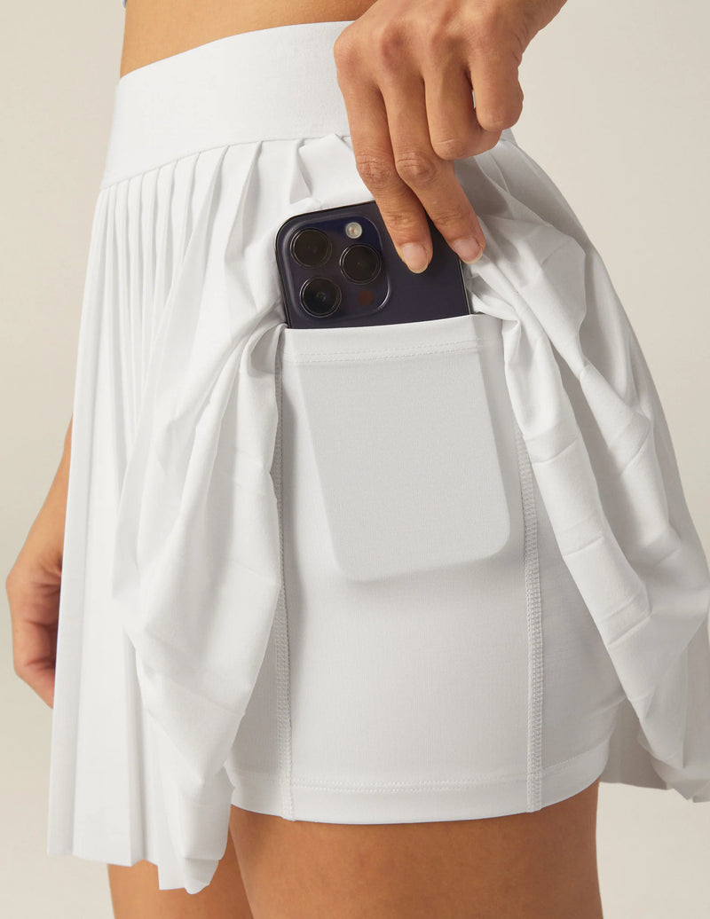 Beyond Yoga If You Pleats Mini Skirt True White